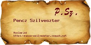 Pencz Szilveszter névjegykártya